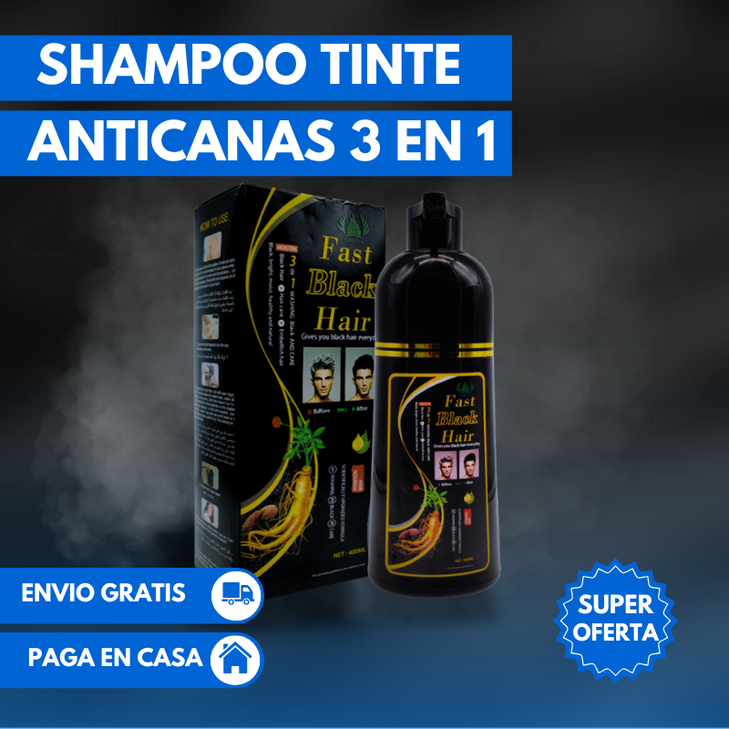 Shampoo Tinte Uso 3 en 1 (Elimina tus canas)