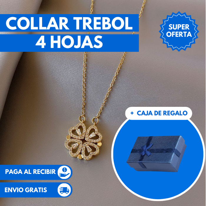 Collar Trebol Y Corazones Caja De Lujo