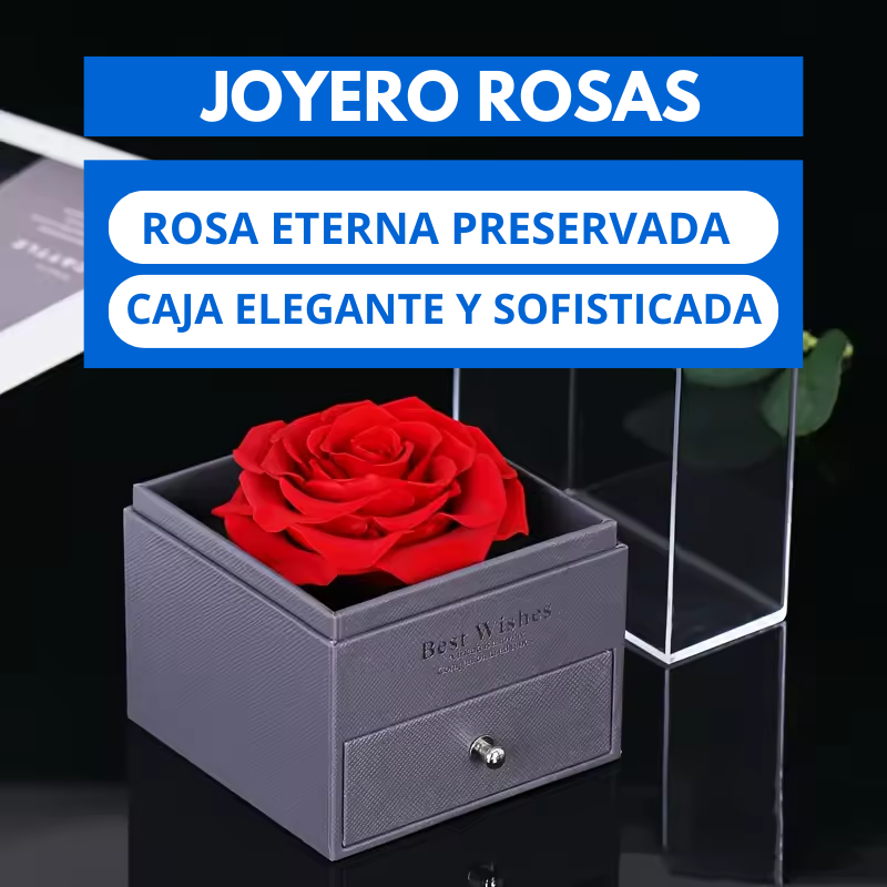 Joyero Rosas + Cadena (REGALO PERFECTO PARA DIA AMOR Y AMISTAD)