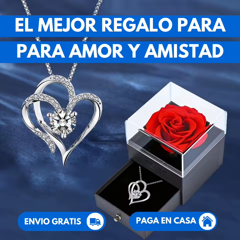 Joyero Rosas + Cadena (REGALO PERFECTO PARA DIA AMOR Y AMISTAD)