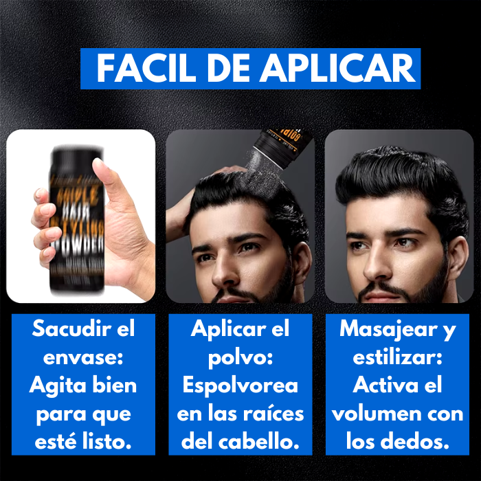 VOLUMINIZADOR DE CABELLO EN POLVO + GUIA DE USO