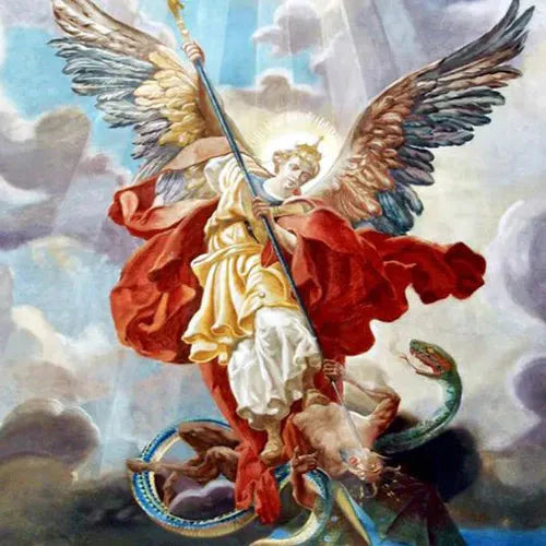Cadena de Protección de San Miguel Arcángel - (Incluye Tarjeta de Oración y Caja)
